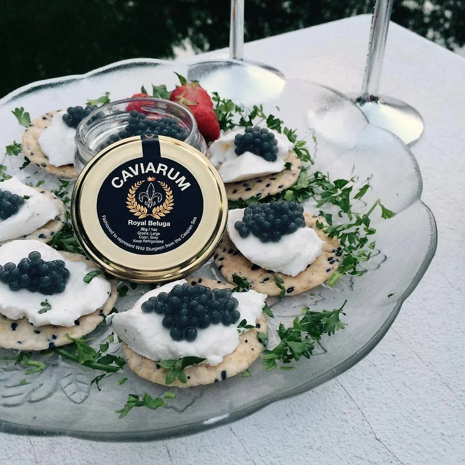 Caviarum Royal Beluga served as a premium caviar analogue